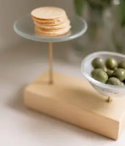 amuse bouche stand double dish nut bowl bar serveware MyGlassStudio