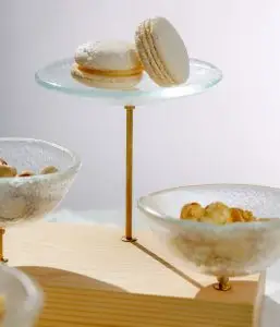 amuse bouche presentation stand wooden nut bowl bar serveware MyGlassStudio