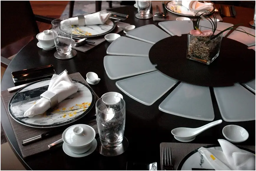 decorative lazy susan glass tiles detail MyGlassStudio Peninsula Hong Kong
