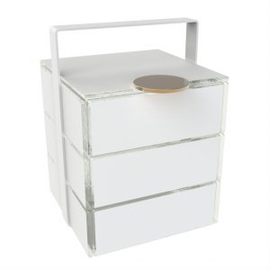 Modern Picnic Basket - Specialty Serveware | MyGlassStudio - 3/4 View