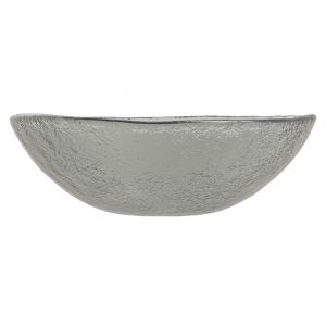 Buffet Salad Bowl in Gray Textured Glass - Buffet Serveware - 3/4 View