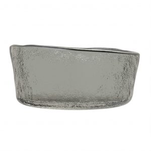Deep Bowl in Gray Textured Glass - Restaurant Bowls - 3/4 View