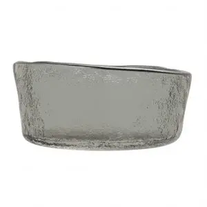 Deep Bowl in Gray Textured Glass - Restaurant Bowls - 3/4 View
