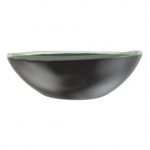 Glass Serving Bowl in Dark Gray - Buffet Serveware - 3/4 View