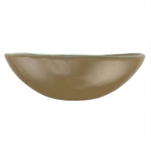 Glass Serving Bowl in Olive Gray - Buffet Serveware - 3/4 View