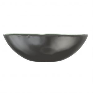 Glass Serving Bowl in Dark Gray - Buffet Serveware - 3/4 View