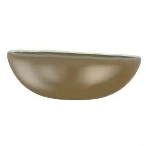 Glass Serving Bowl in Olive Green - Buffet Serveware - 3/4 View