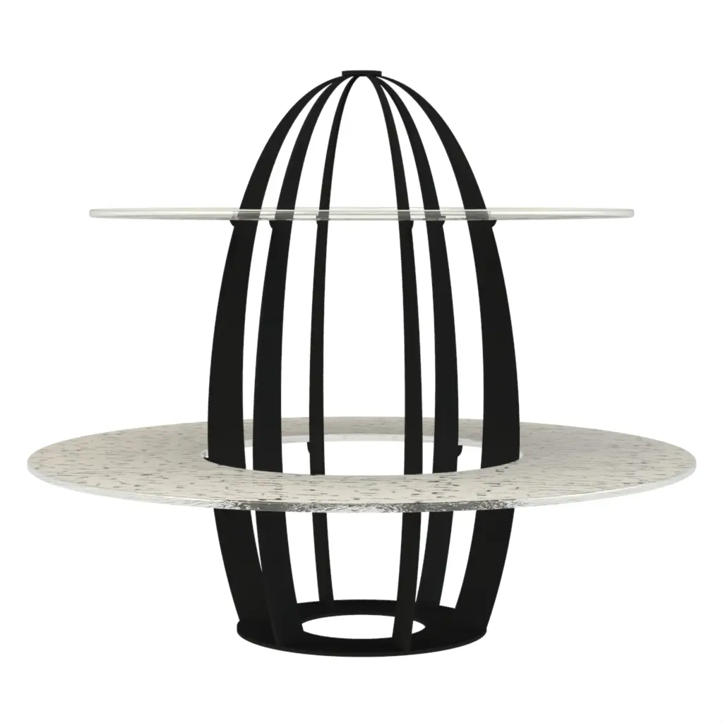 2 Tier Cake Stand in Birch White - Tea Stands - 3/4 View