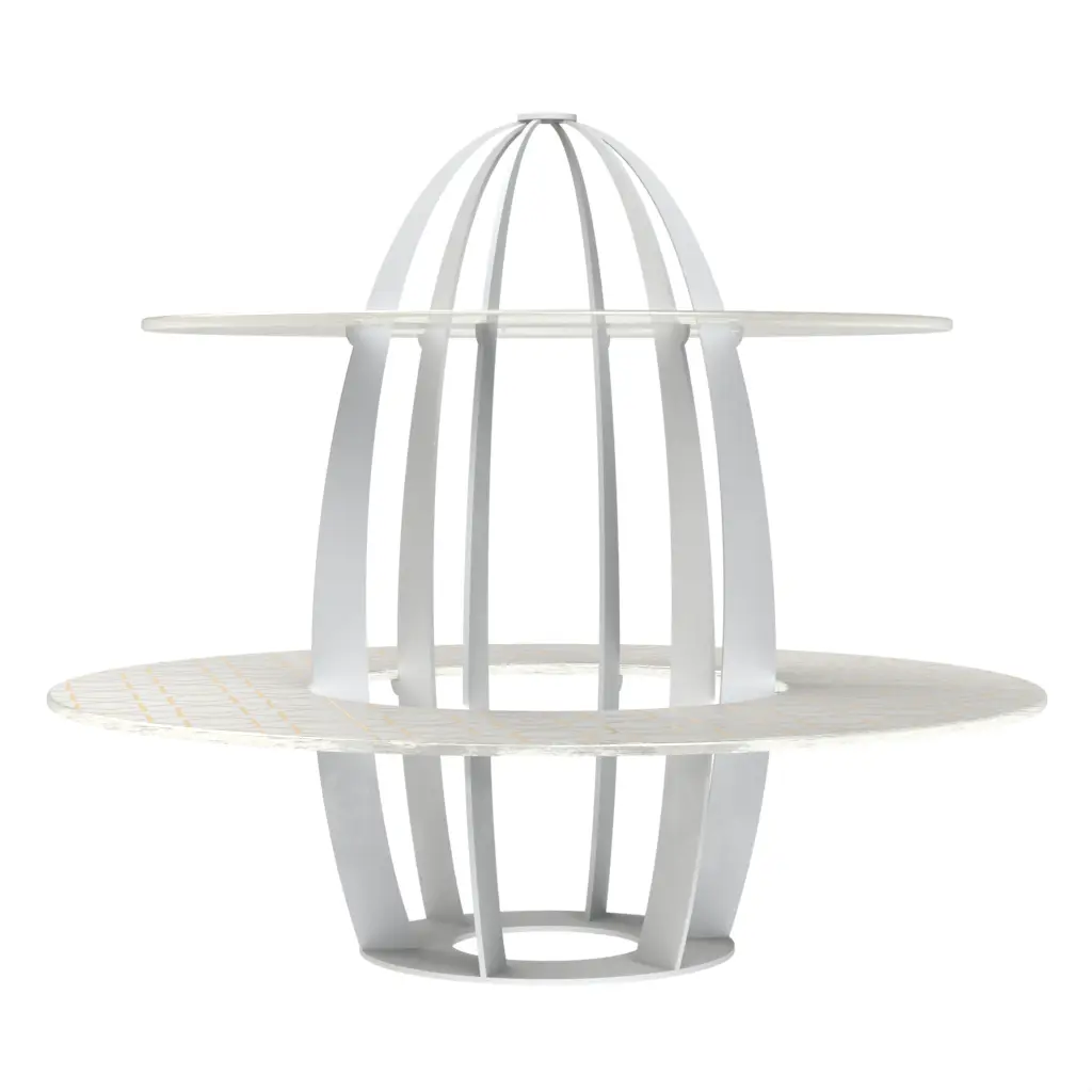 2 Tier Cake Stand in Milk White - Tea Stands - 3/4 View