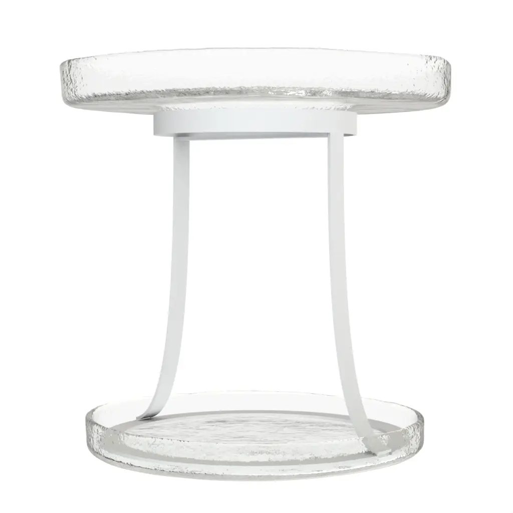 2 Tier Seafood Tower Set in Glass With Texture - Specialty Serveware - 3/4 View