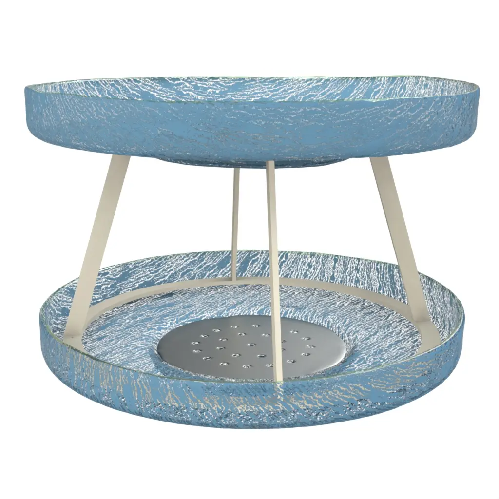 2 Tier Seafood Tower Set - Specialty Serveware | MyGlassStudio - 3/4 View
