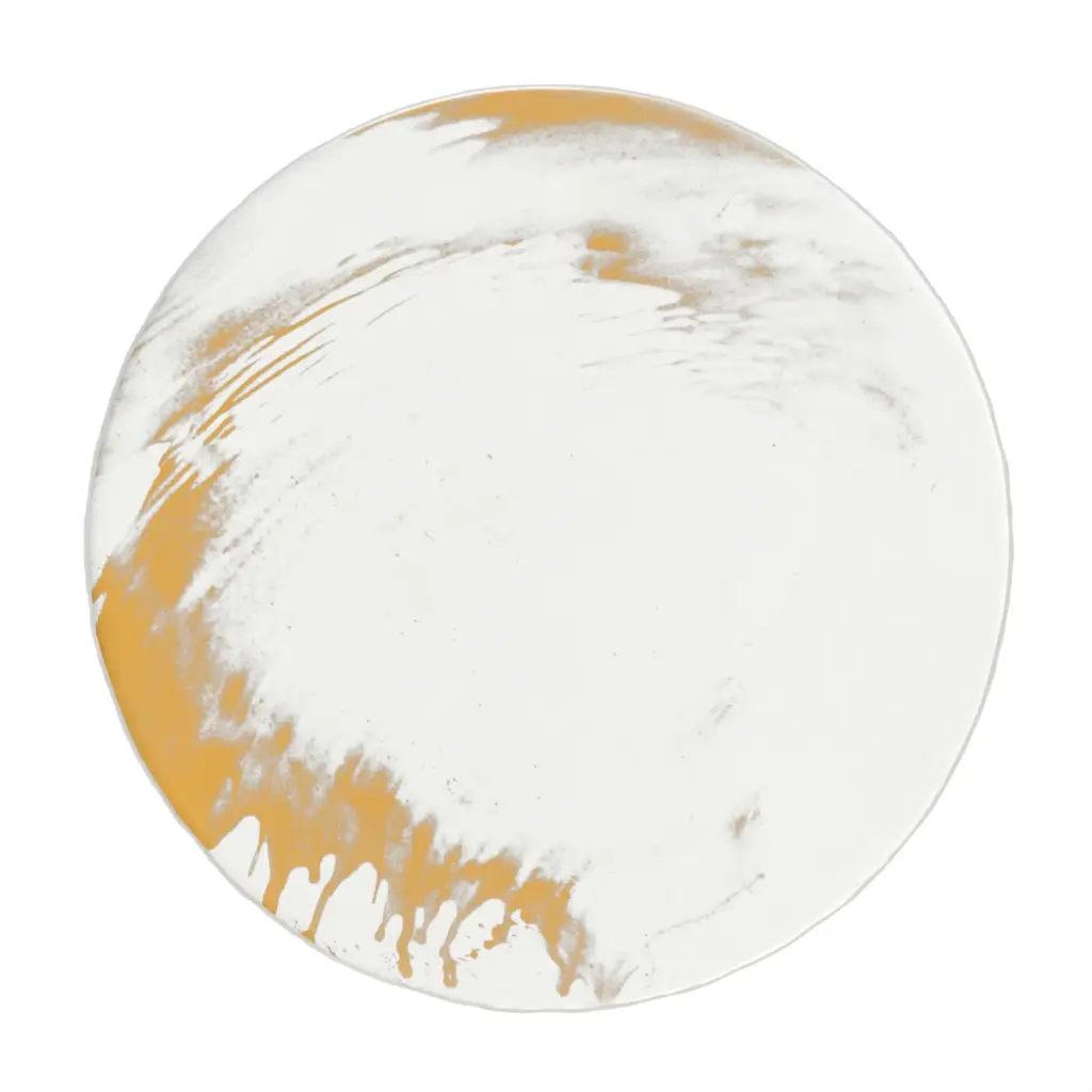 24 Inch Tabletop Lazy Susan in Milk White - Fine Dining Tableware - 3/4 View