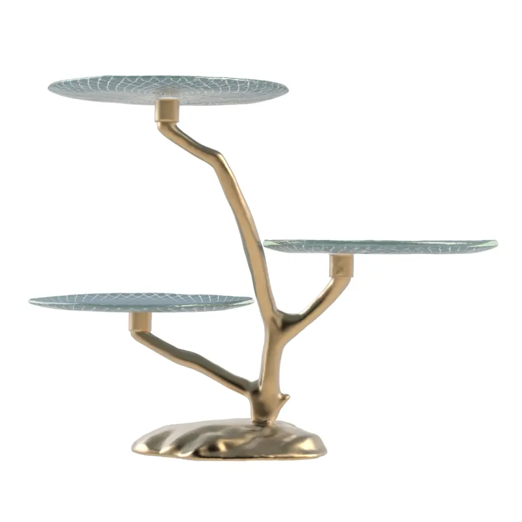 3 Tier Afternoon Tea Stand in Light Blue - Tea Stands - 3/4 View