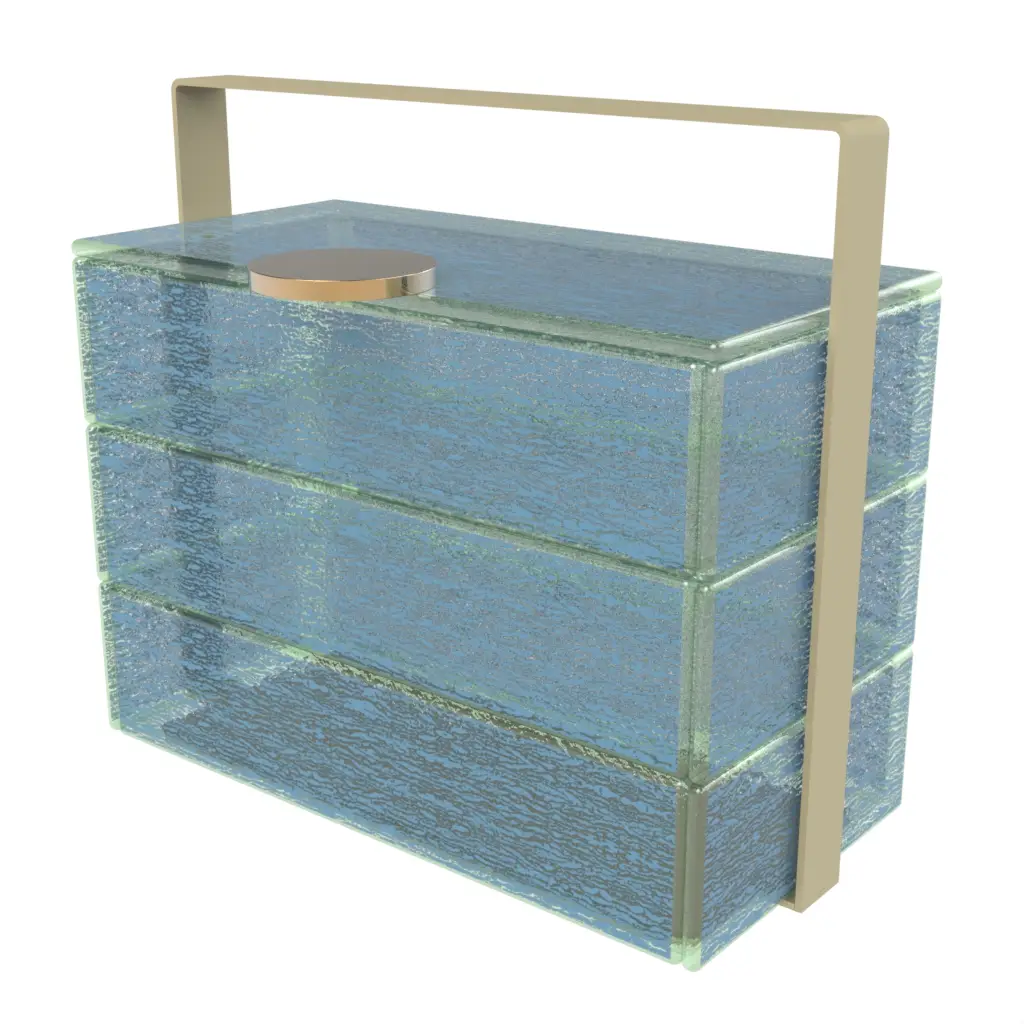 3 Tier Bento Box - Specialty Serveware | MyGlassStudio - 3/4 View