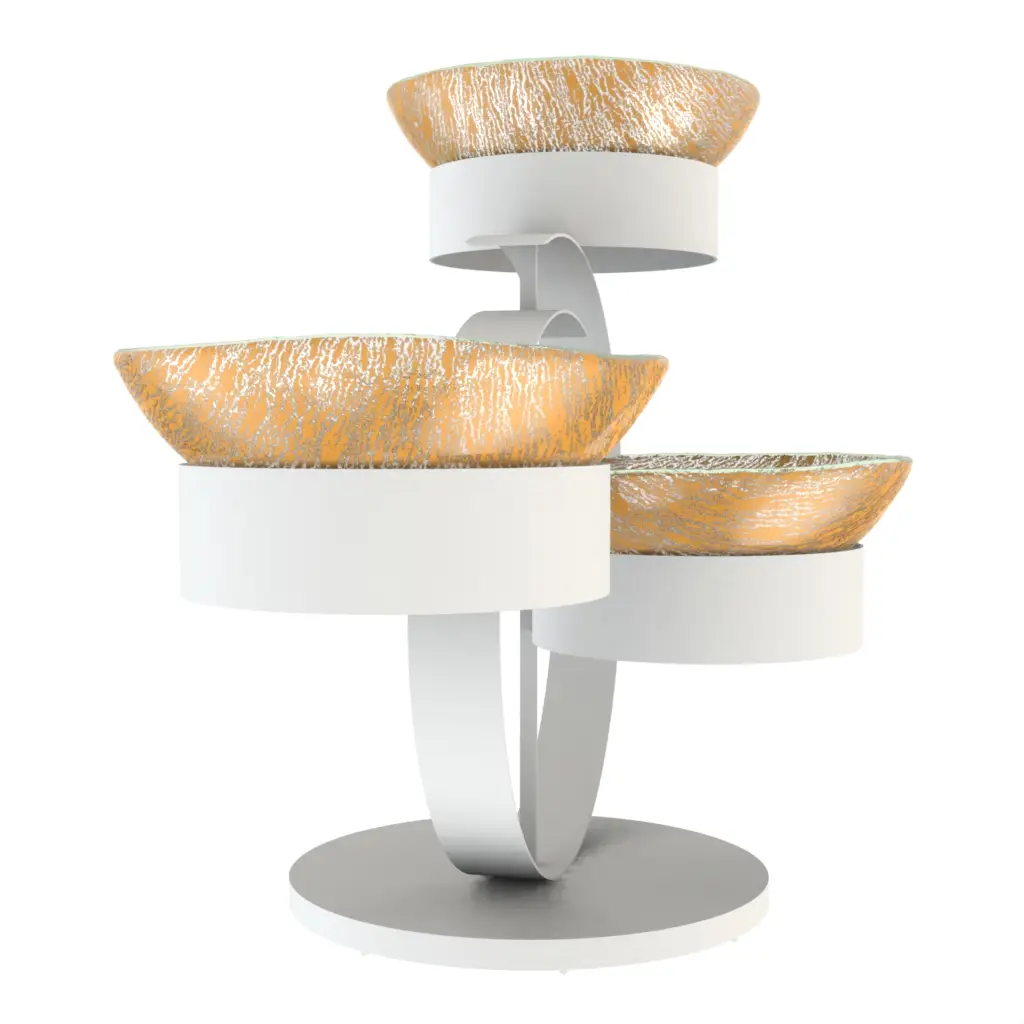 3 Tier Bowl Stand in Matte Gold - Serving Stands - 3/4 View