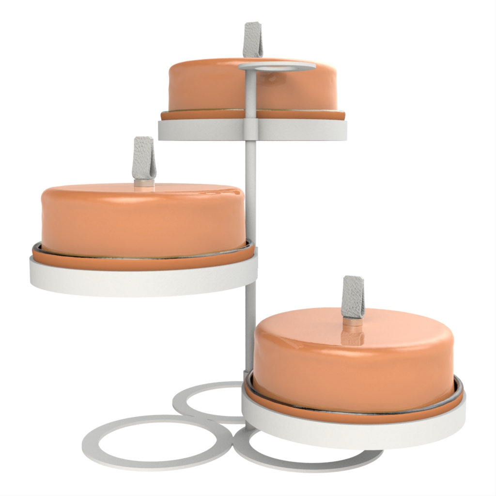 3 Tier High Tea Stand in Apricot Crush - Tea Stands - Side View