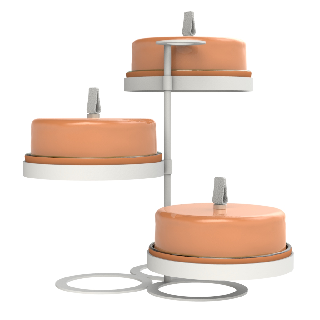 3 Tier High Tea Stand in Apricot Crush - Tea Stands - 3/4 View