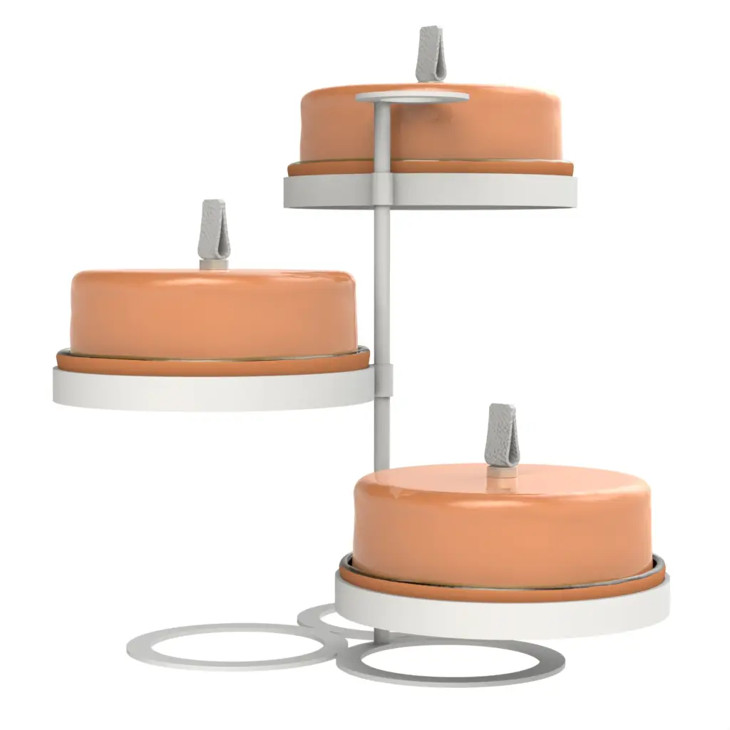 3 Tier High Tea Stand in Apricot Crush - Tea Stands - 3/4 View