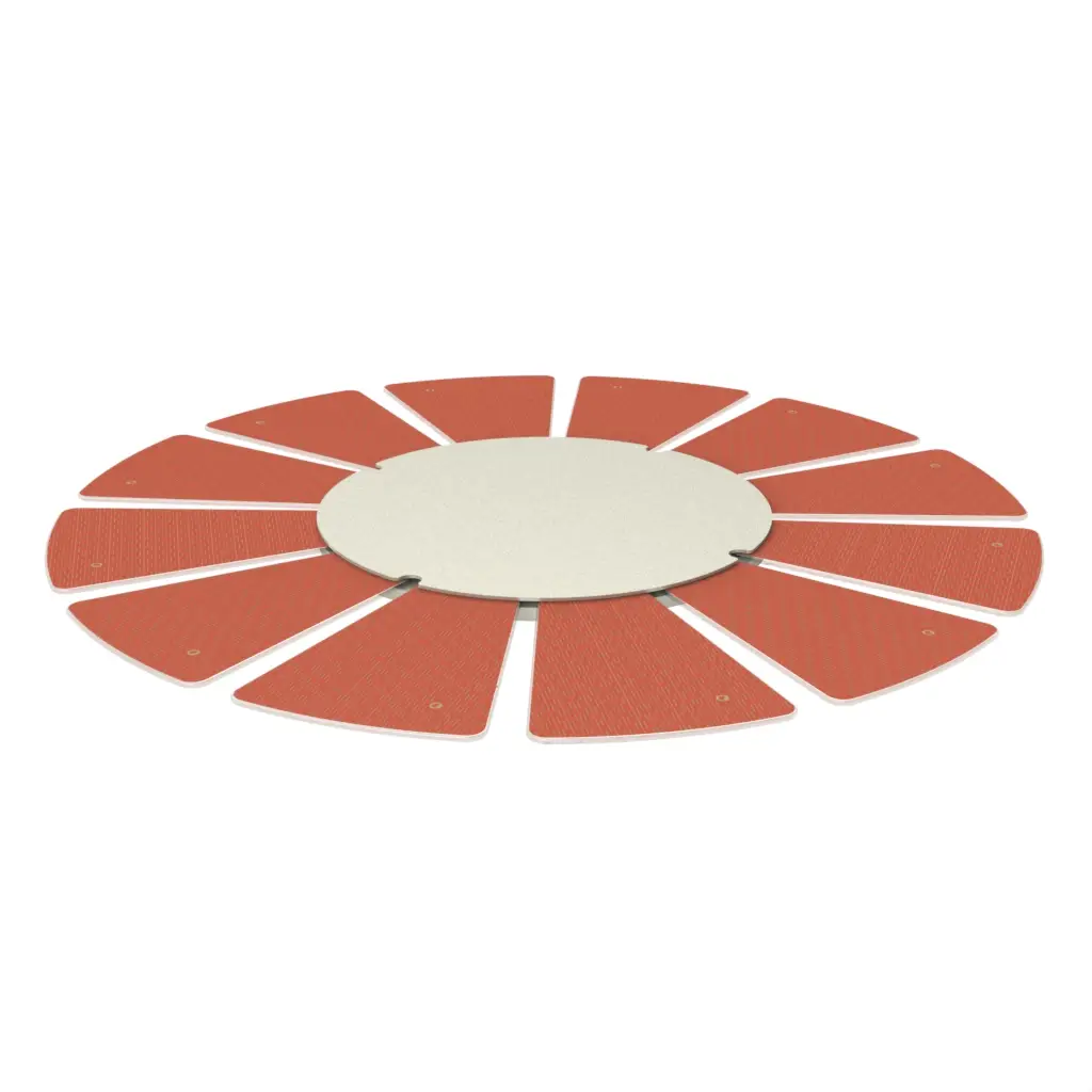 36 Inch Lazy Susan in Coral Red - Fine Dining Tableware - 3/4 View