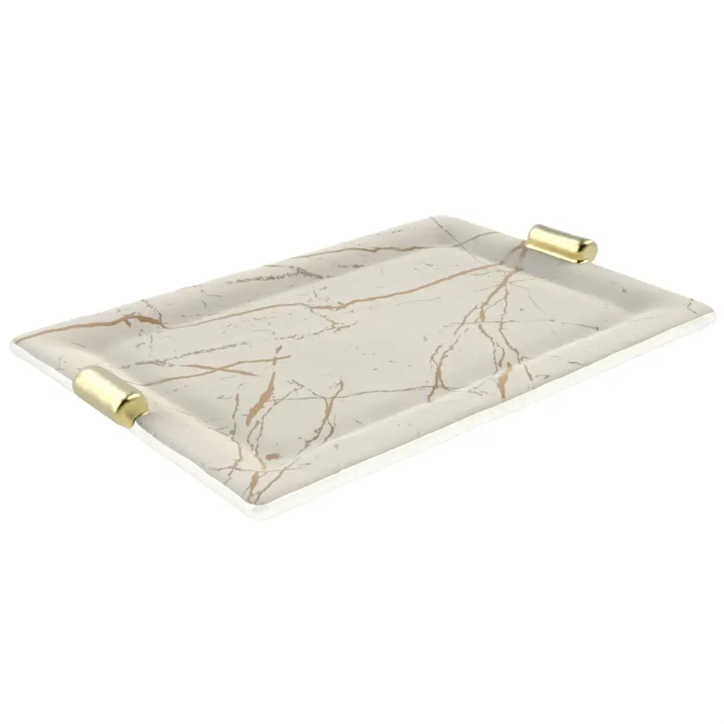 Bathroom Amenity Tray in Birch White - Hotel Bathroom Accents - 3/4 View