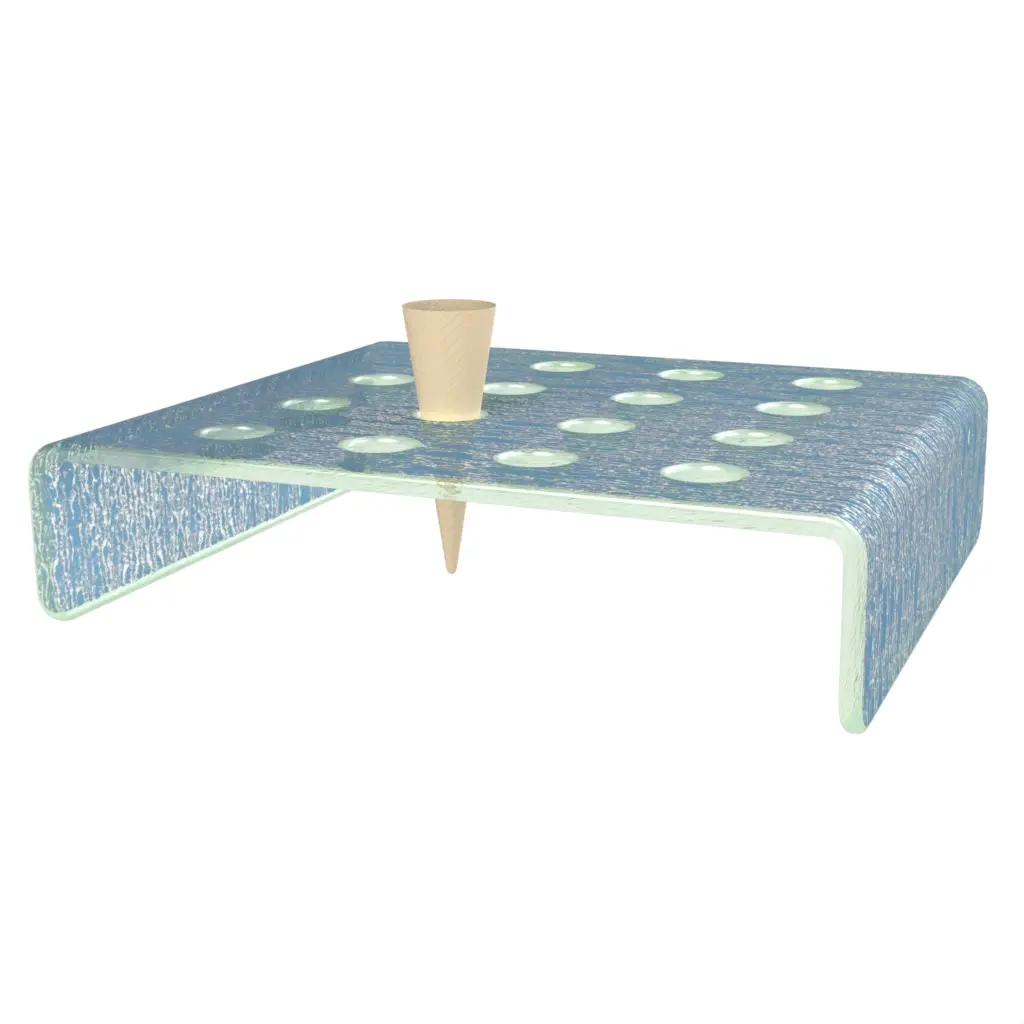 Food Cone Holder in Niagara Blue - Specialty Serveware - 3/4 View