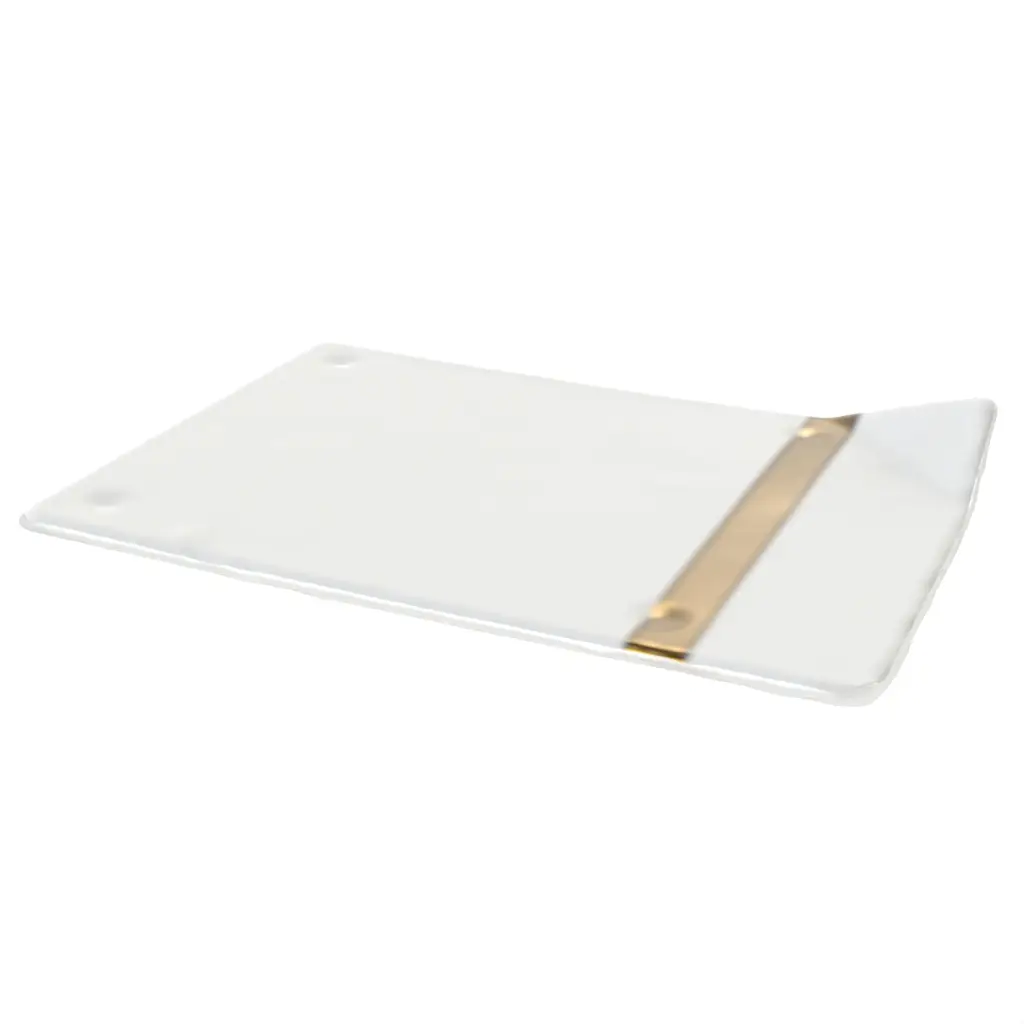 Rectangular Dessert Plate in Milk White - Restaurant Plates - 3/4 View