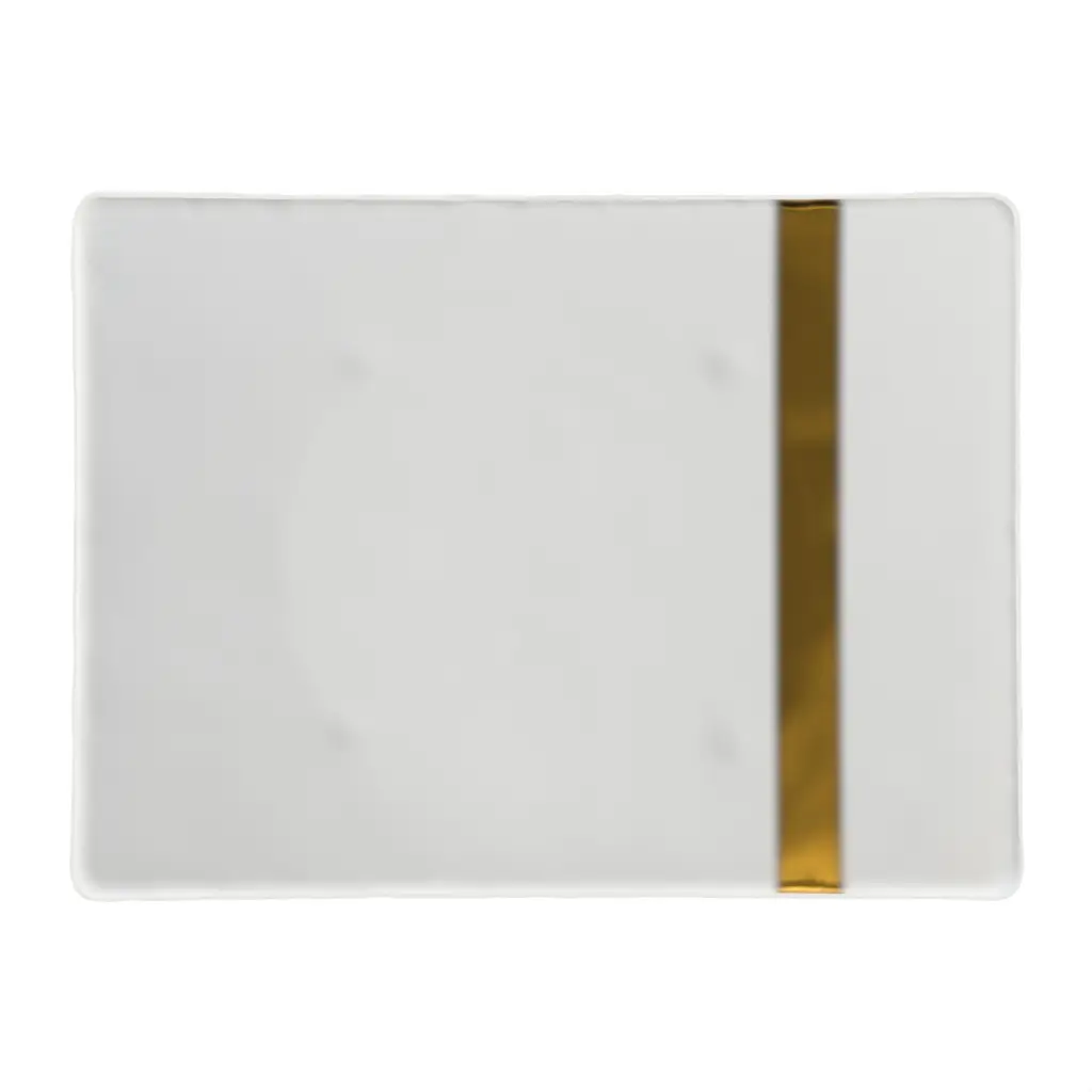 Rectangular Dessert Plate in Milk White - Restaurant Plates - 3/4 View