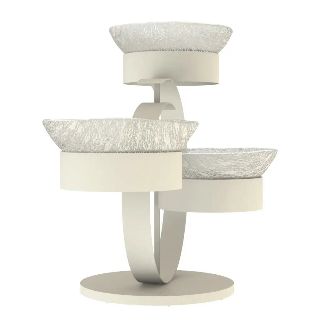 Serving Bowl With Stand in Birch White - Serving Stands - 3/4 View