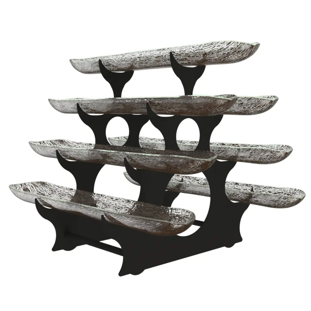 Serving Bowl With Stand in Golden Brown - Serving Stands - 3/4 View