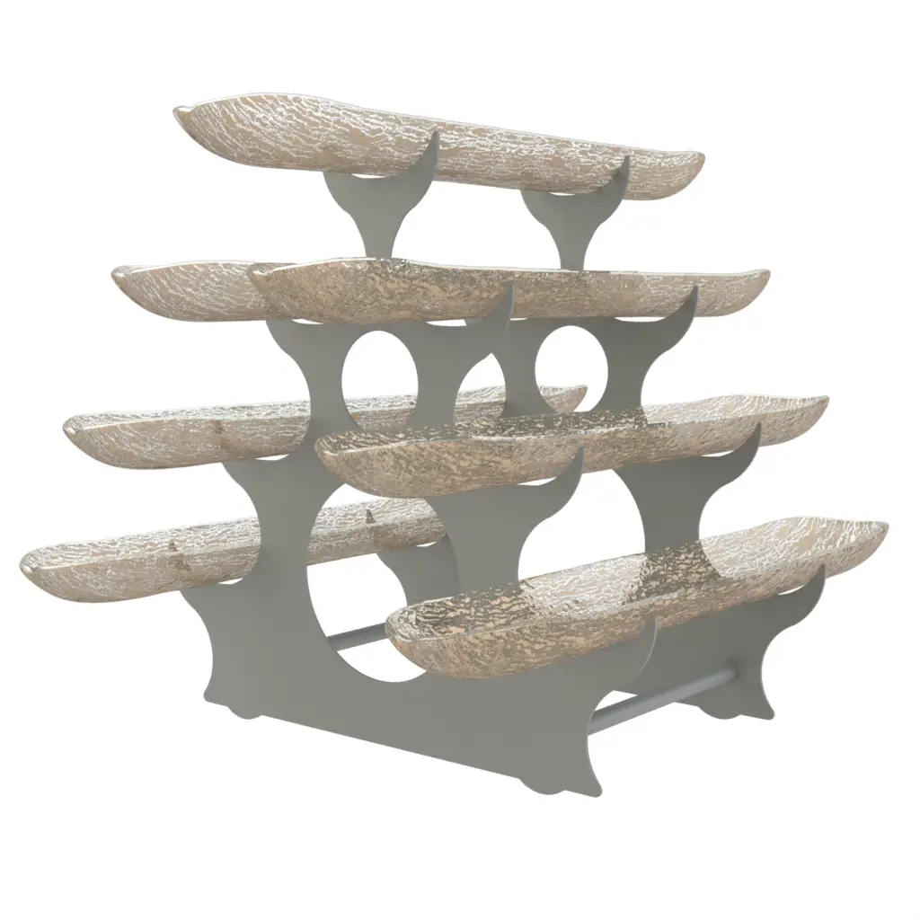 Serving Bowl With Stand in Almond Beige - Serving Stands - 3/4 View