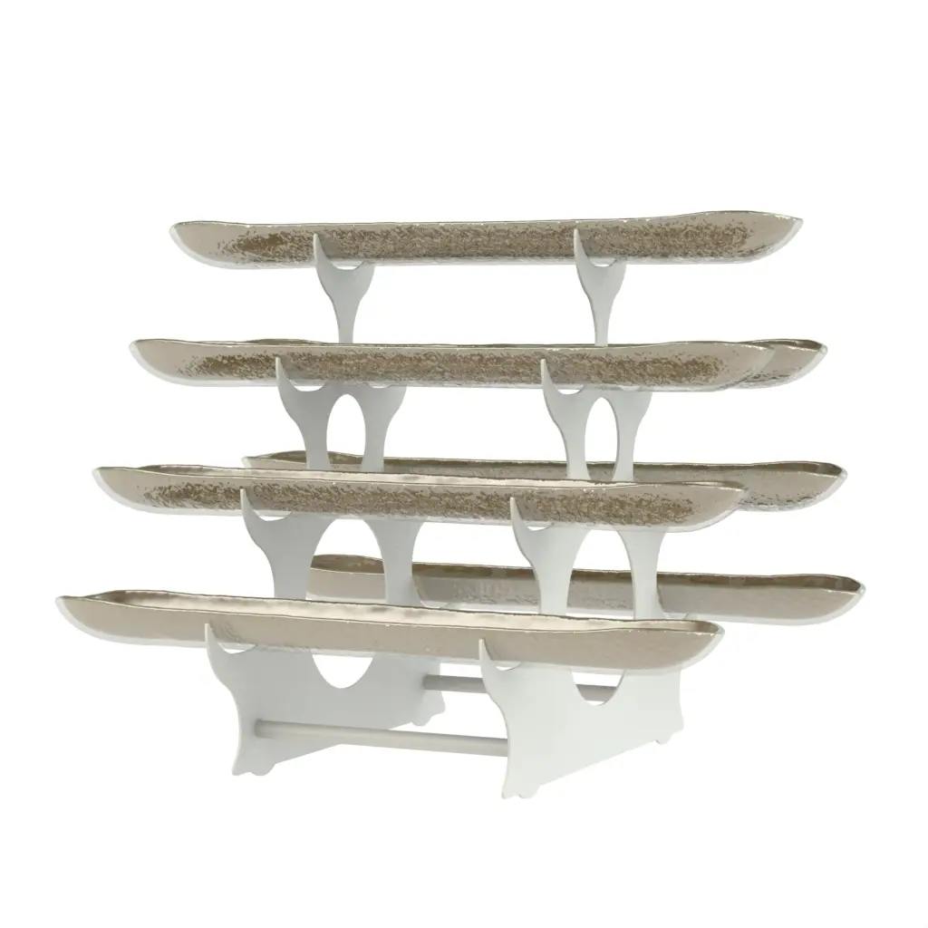 Serving Bowl With Stand in Olive Green - Serving Stands - 3/4 View