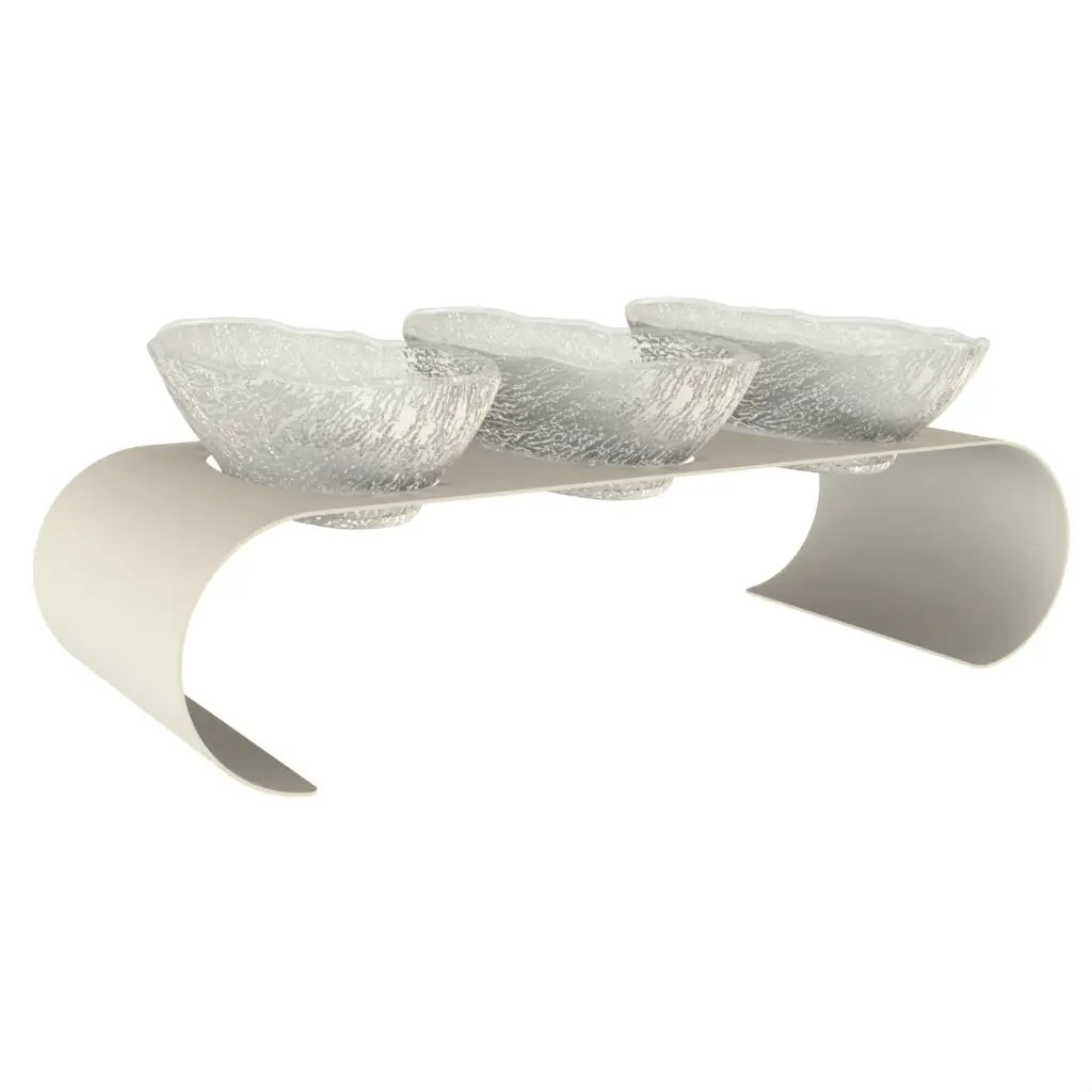 Serving Bowl With Stand in Birch White - Serving Stands - 3/4 View