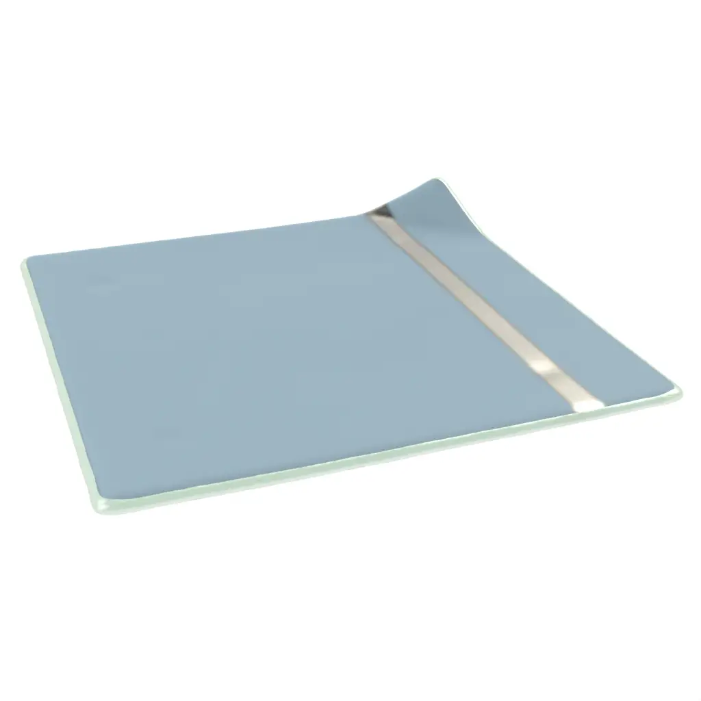 Square Dessert Plate in Light Blue - Restaurant Plates - 3/4 View
