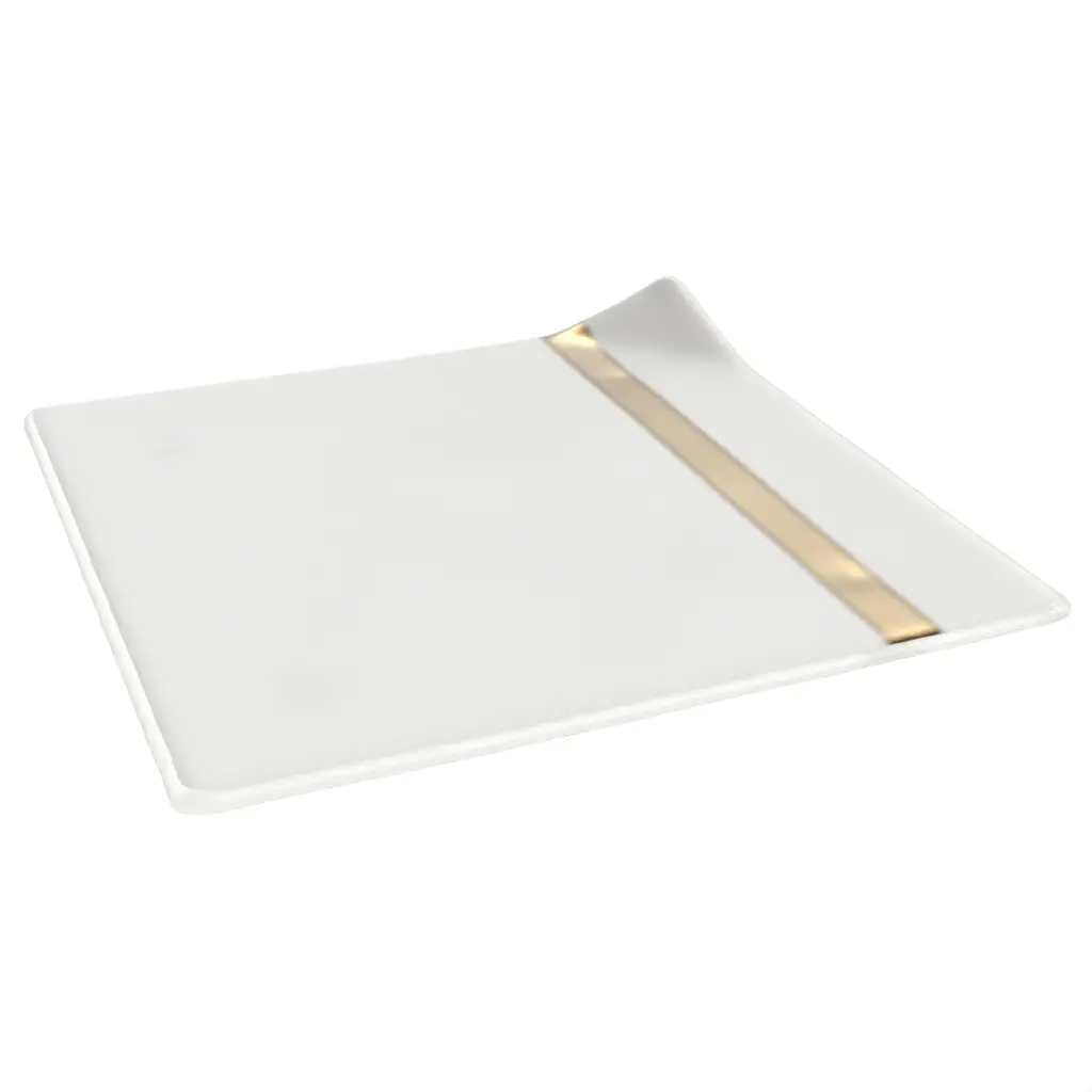Square Dessert Plate in Milk White - Restaurant Plates - 3/4 View