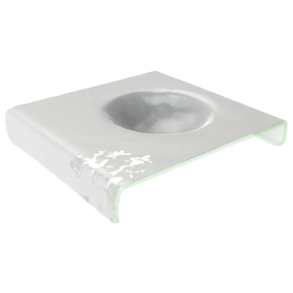 Square Dessert Plate in Light Silver Gray - Restaurant Plates - 3/4 View