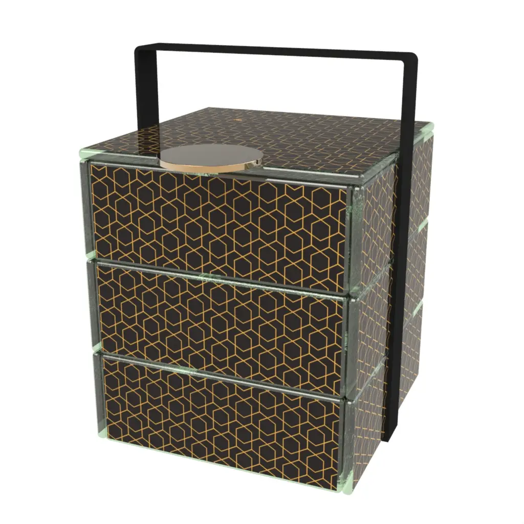Afternoon Tea Bento Box in Black - Specialty Serveware - 3/4 View