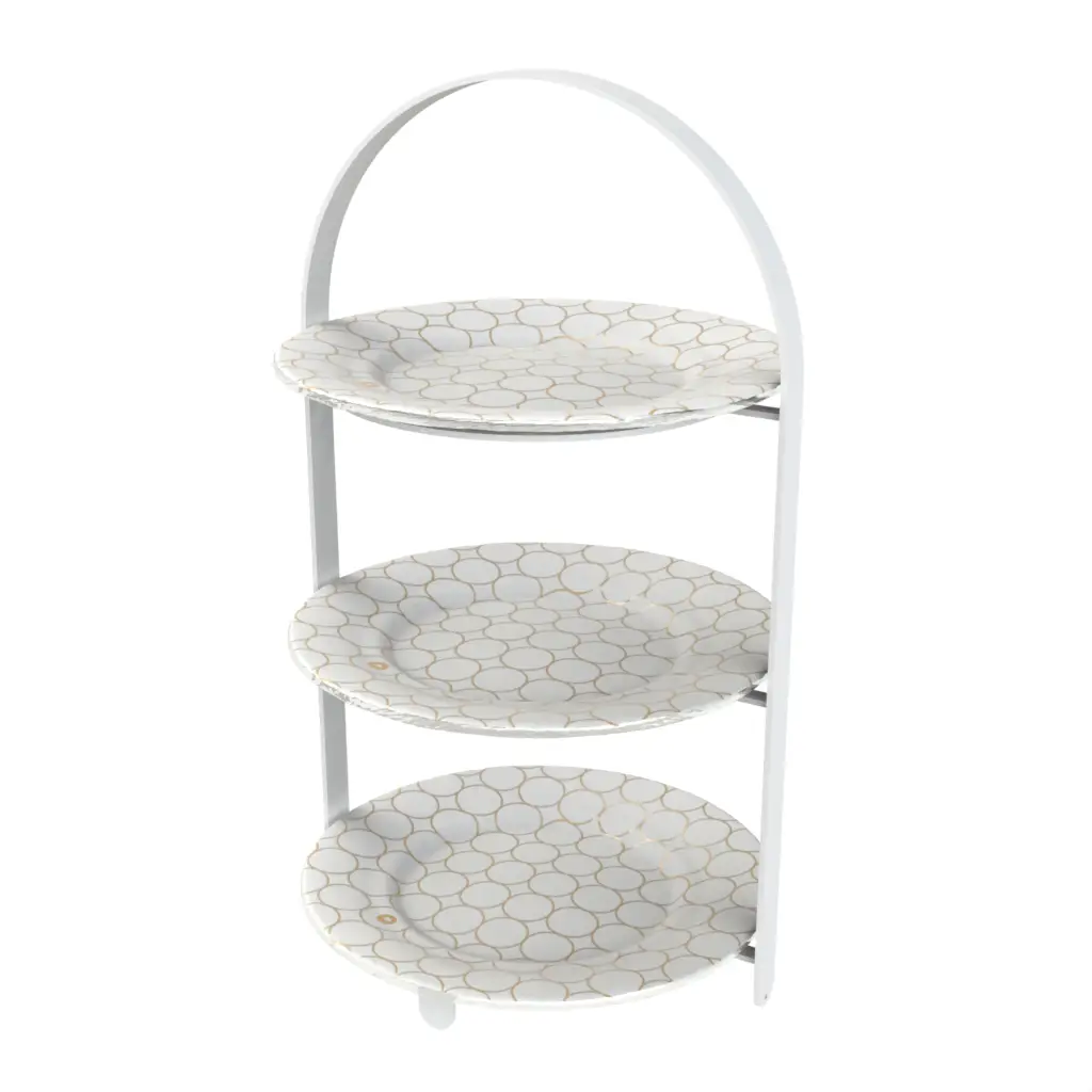 Afternoon Tea Stand in Milk White - Tea Stands - 3/4 View