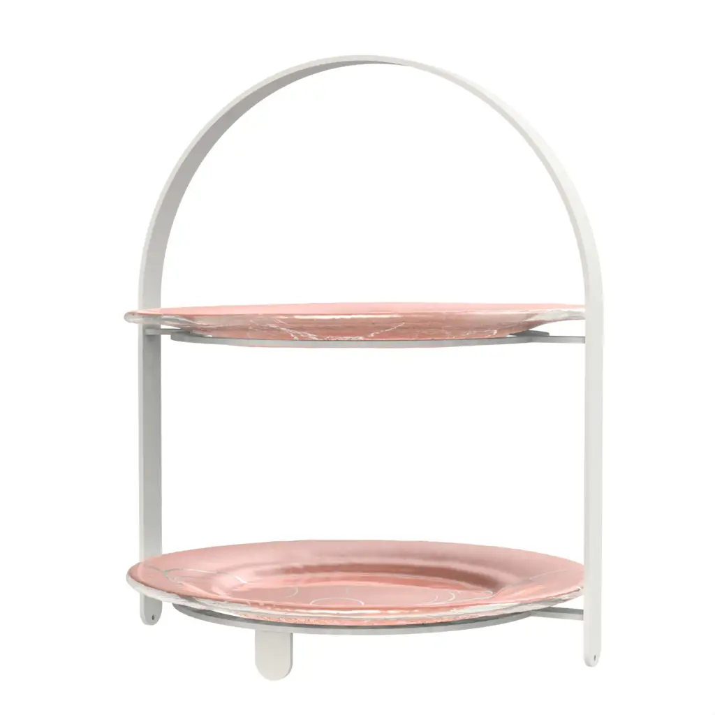 Afternoon Tea Stand in Light Salmon Pink - Tea Stands - 3/4 View