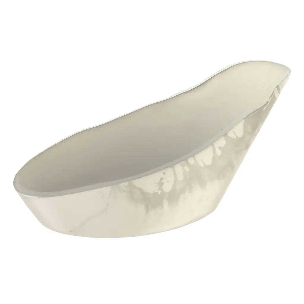 Angled Serving Bowl in Birch White - Slanted Bowls and Plates - 3/4 View
