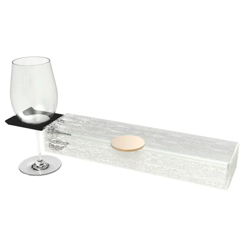 Appetizer Plate With Wine Glass Holder in Milk White - Catering Serveware - 3/4 View