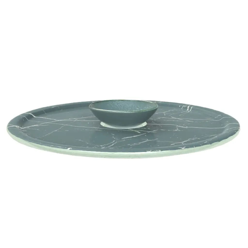 Appetizer Server in Teal - Serving Dishes - 3/4 View