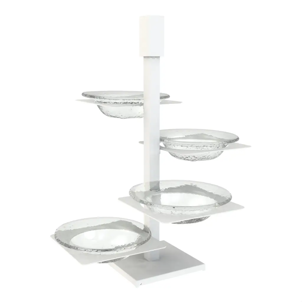 Appetizer Server in Glass With Texture - Serving Dishes - 3/4 View
