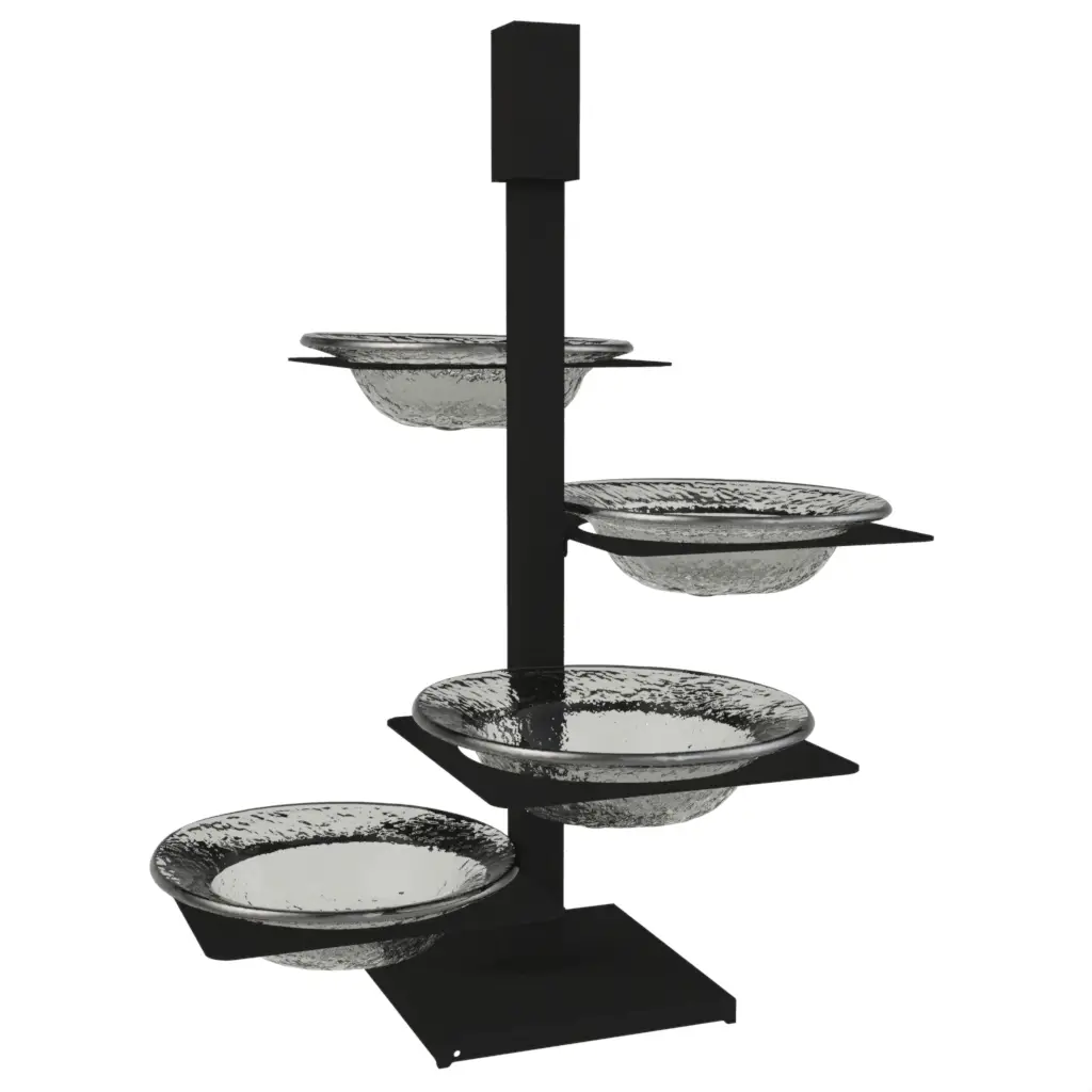 Appetizer Serving Set in Gray Textured Glass - Serving Dishes - 3/4 View