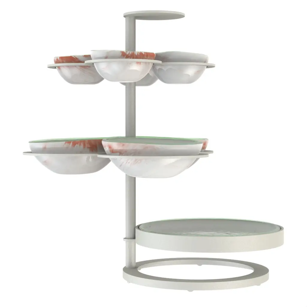 Appetizer Serving Set in Light Silver Gray - Serving Dishes - 3/4 View