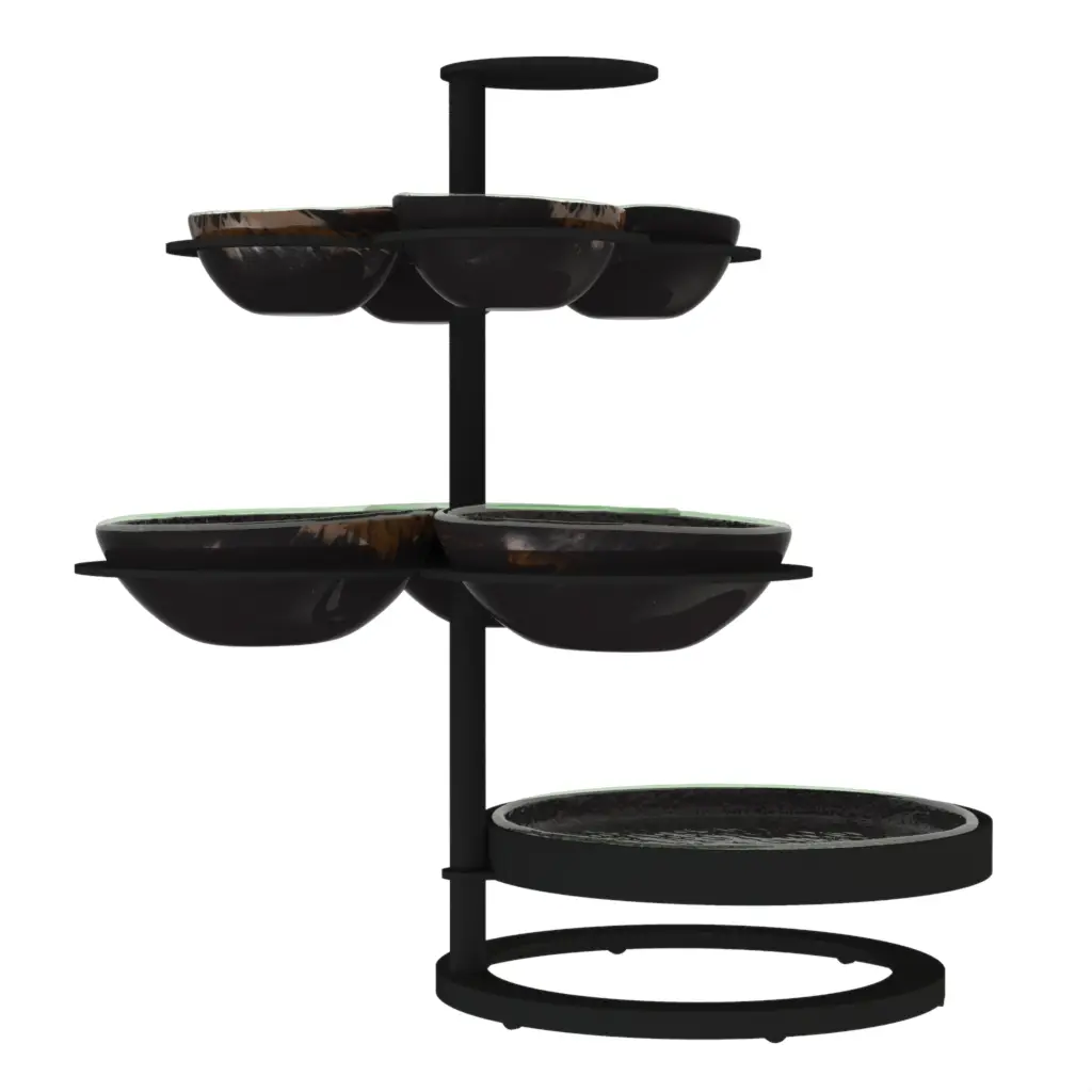 Appetizer Serving Set in Black - Serving Dishes - 3/4 View