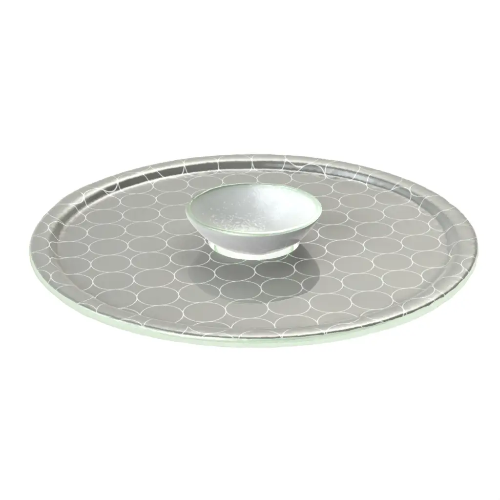 Appetizer Serving Tray in Dark Silver Gray - Serving Dishes - 3/4 View