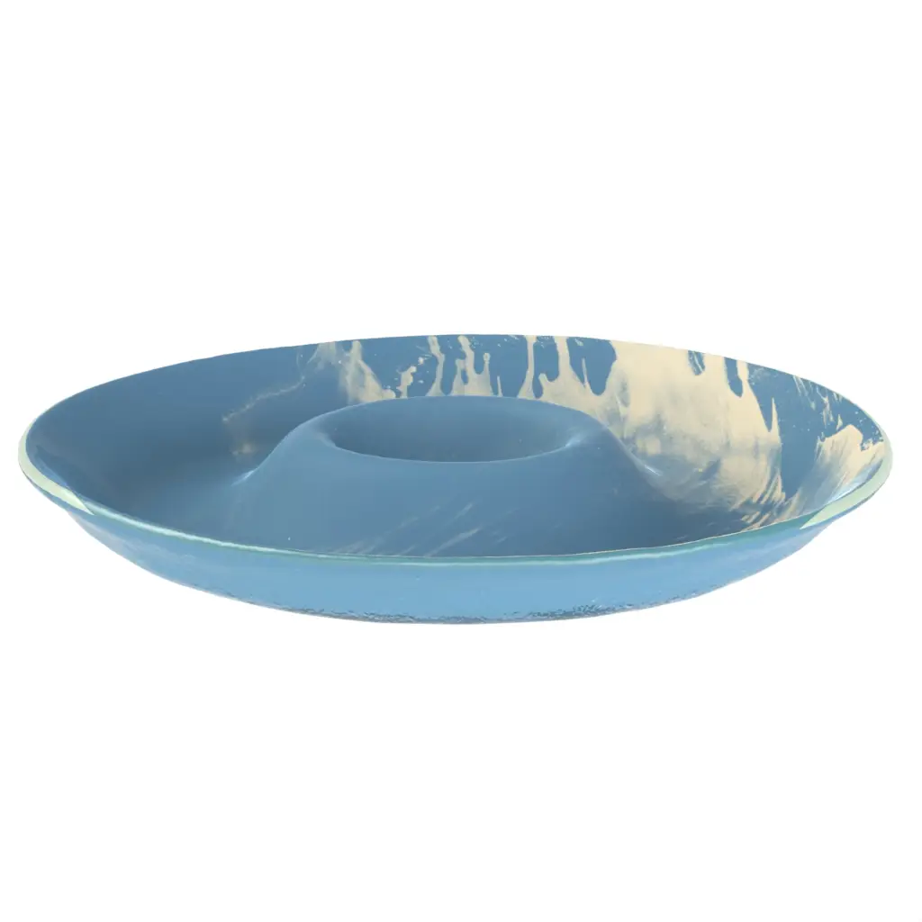 Appetizer Serving Tray in Niagara Blue - Serving Dishes - 3/4 View