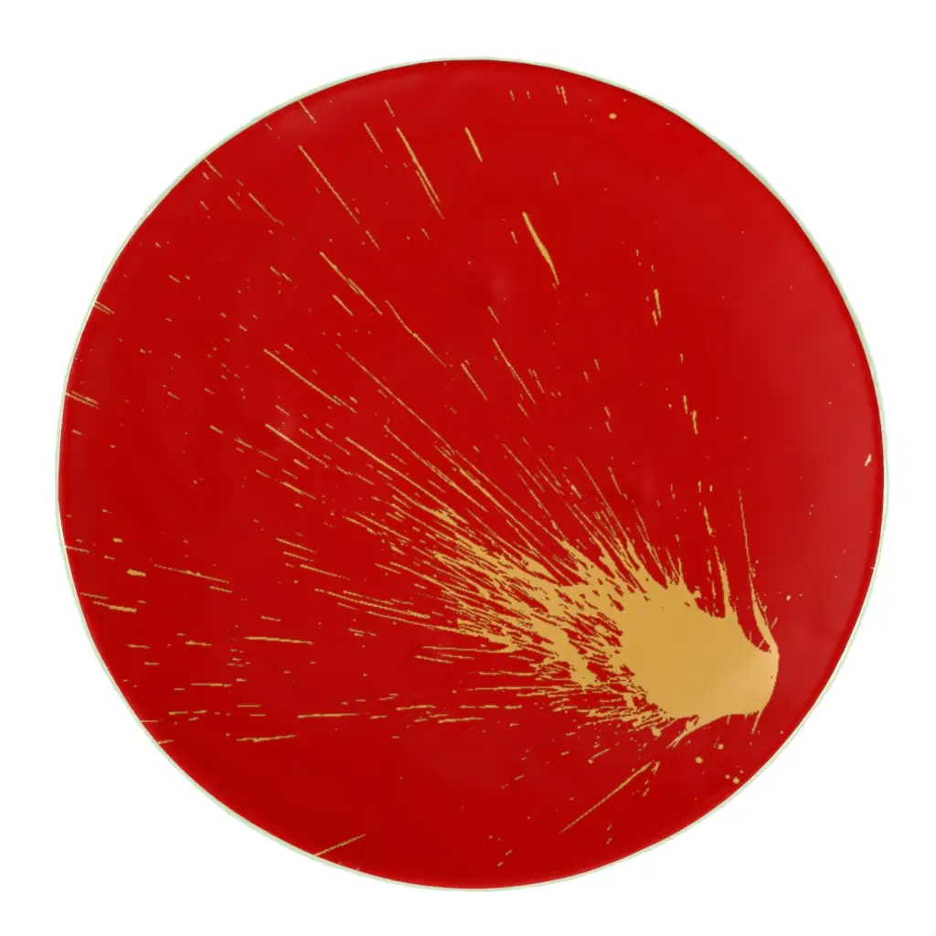 Artisan Dinner Plate in Chinese Red - Restaurant Plates - 3/4 View
