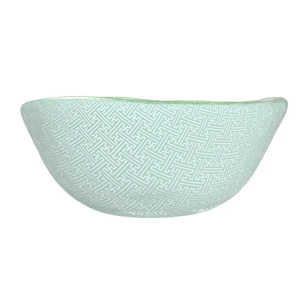 Asian Rice Bowl in Aquamarine - Side Plates - 3/4 View