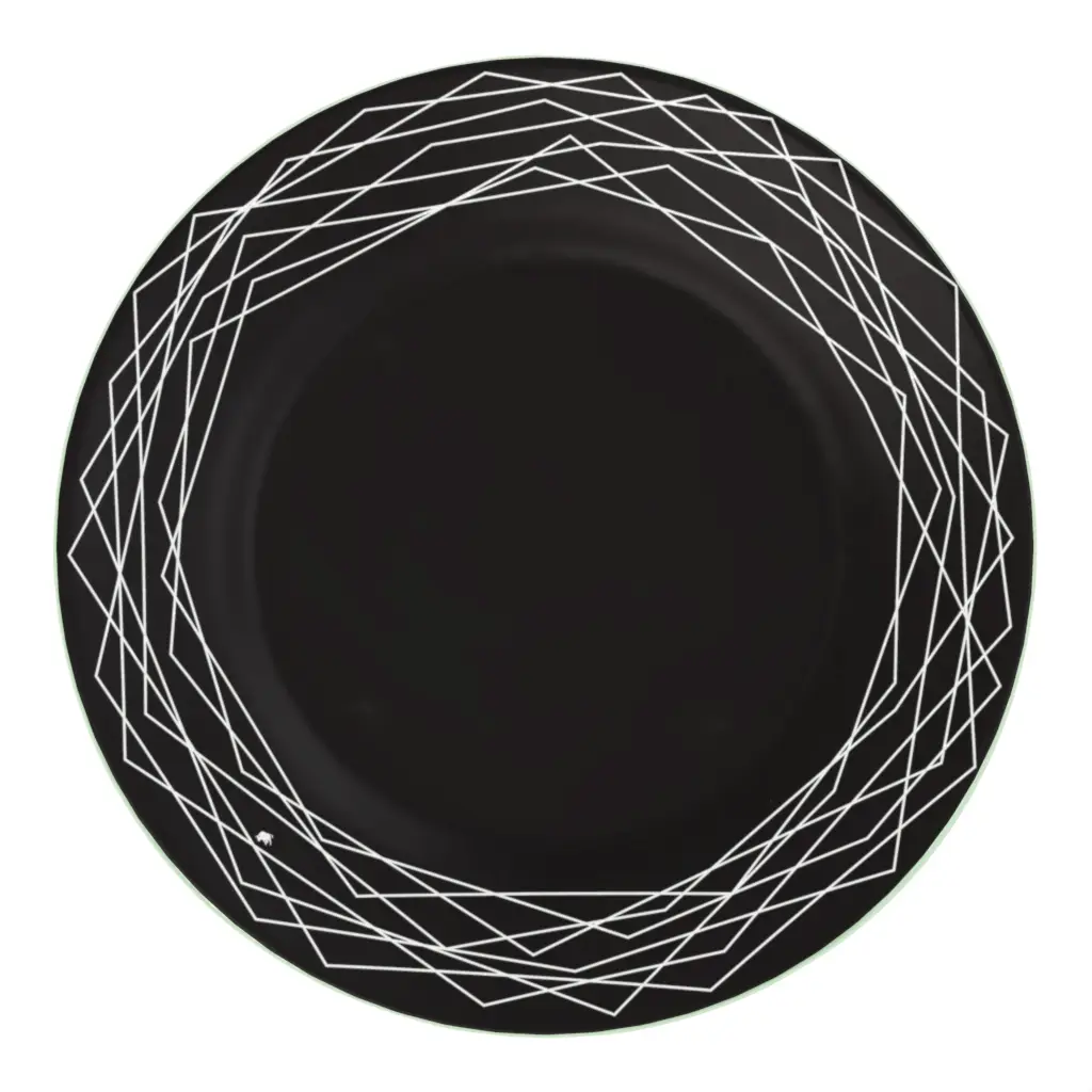 Black Dessert Plate in Black - Restaurant Plates - 3/4 View